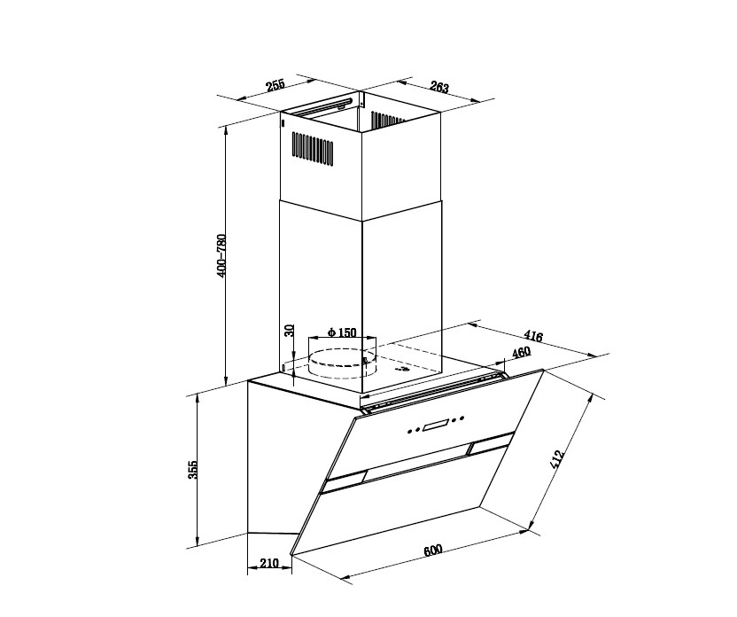 картинка Кухонная вытяжка Maunfeld MERSEY 60 INOX  GLASS  BLACK  картинка Кухонная вытяжка Maunfeld MERSEY 60 INOX  GLASS  BLACK