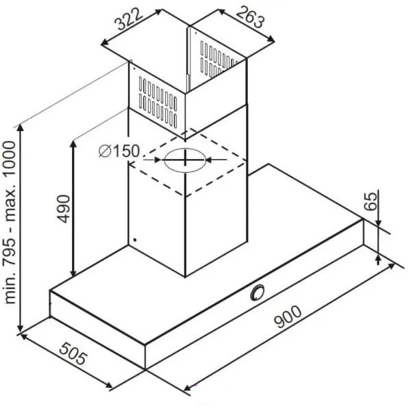 картинка Кухонная вытяжка De Dietrich DHB2934B Black 