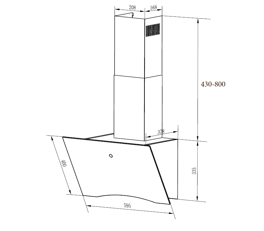 картинка Кухонная вытяжка Weissgauff Assy 60 TC BL 
