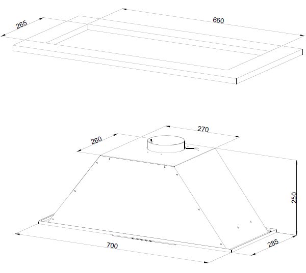 картинка Кухонная вытяжка Kuppersberg INLINEA 70 X 