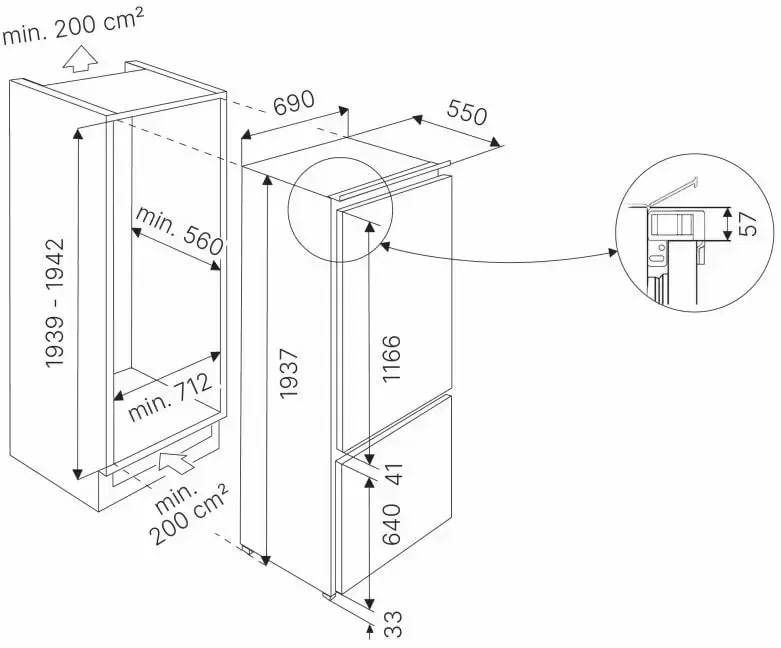 картинка Встраиваемый холодильник Kuppersbusch FKGF 9850.0i 