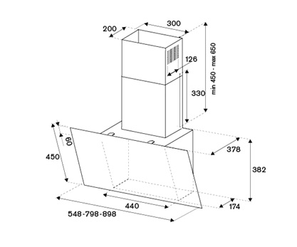 картинка Кухонная вытяжка Bertazzoni KV90MOD1NA черный 
