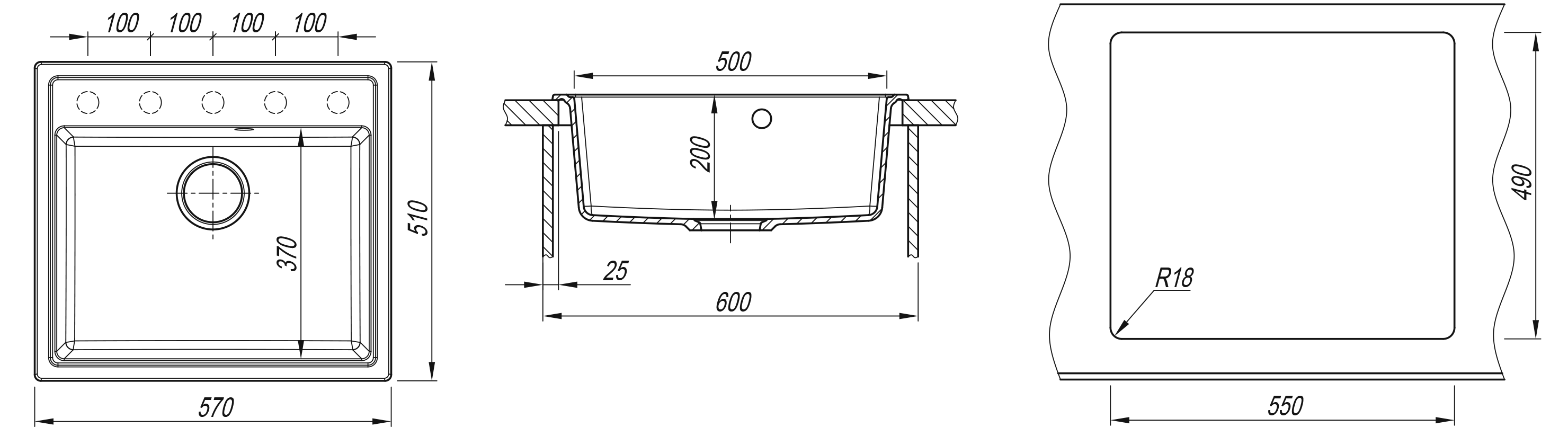 картинка Мойка для кухни Dr. Gans НИКА-570 