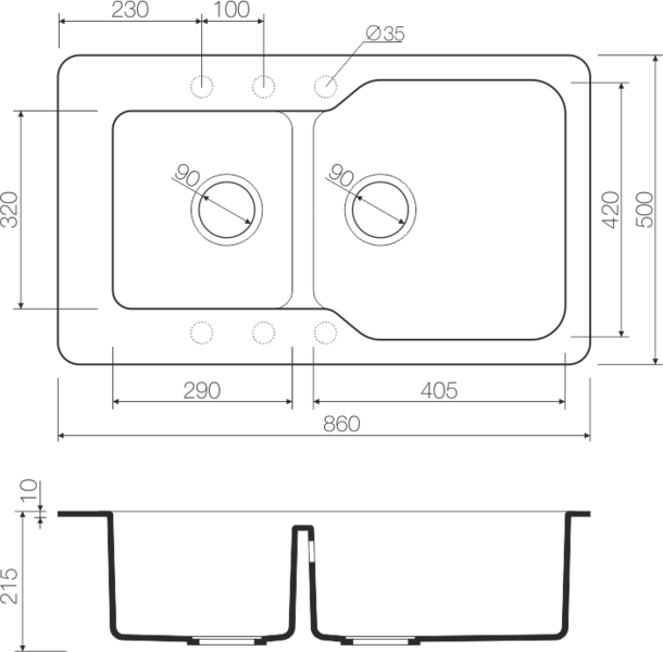 картинка Мойка для кухни Omoikiri MARU-86-2 