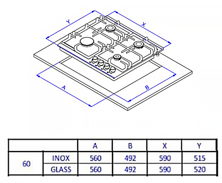 картинка Газовая варочная панель Weissgauff HGG 641 BGSV Nano Glass 