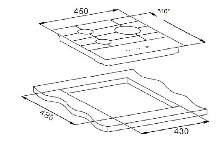 картинка Газовая варочная панель Weissgauff HG 451 WFh 