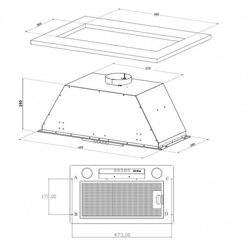 картинка Кухонная вытяжка Korting KHI 6631 RB 