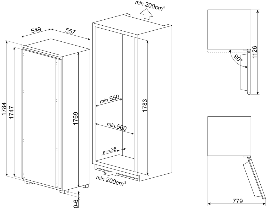картинка Встраиваемый холодильник Smeg S9L174D1D  картинка Встраиваемый холодильник Smeg S9L174D1D