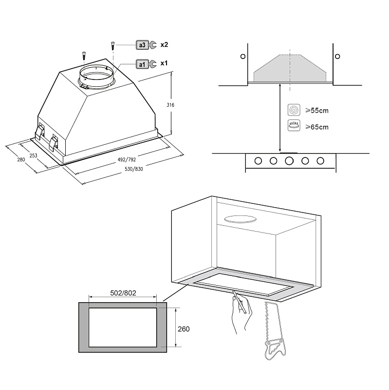 картинка Кухонная вытяжка Korting KHI 90945 DGN 