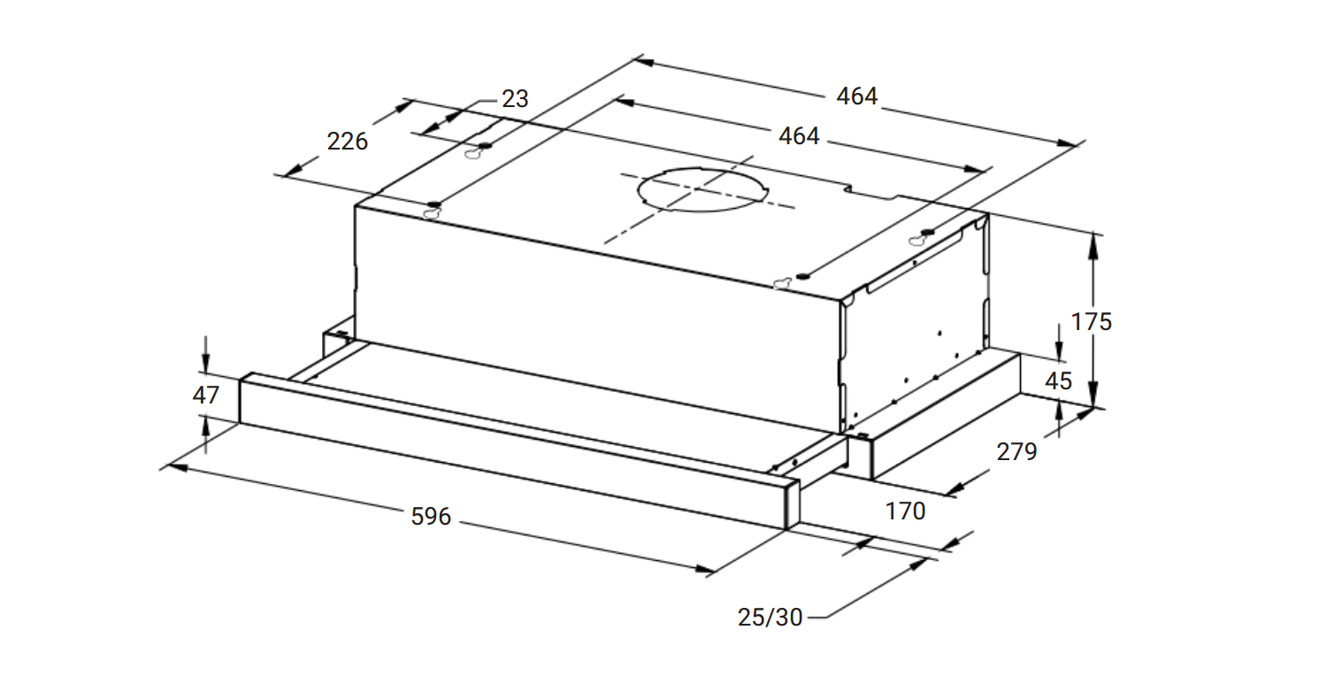 картинка Кухонная вытяжка встраиваемая Weissgauff TEL 600 TC BL 
