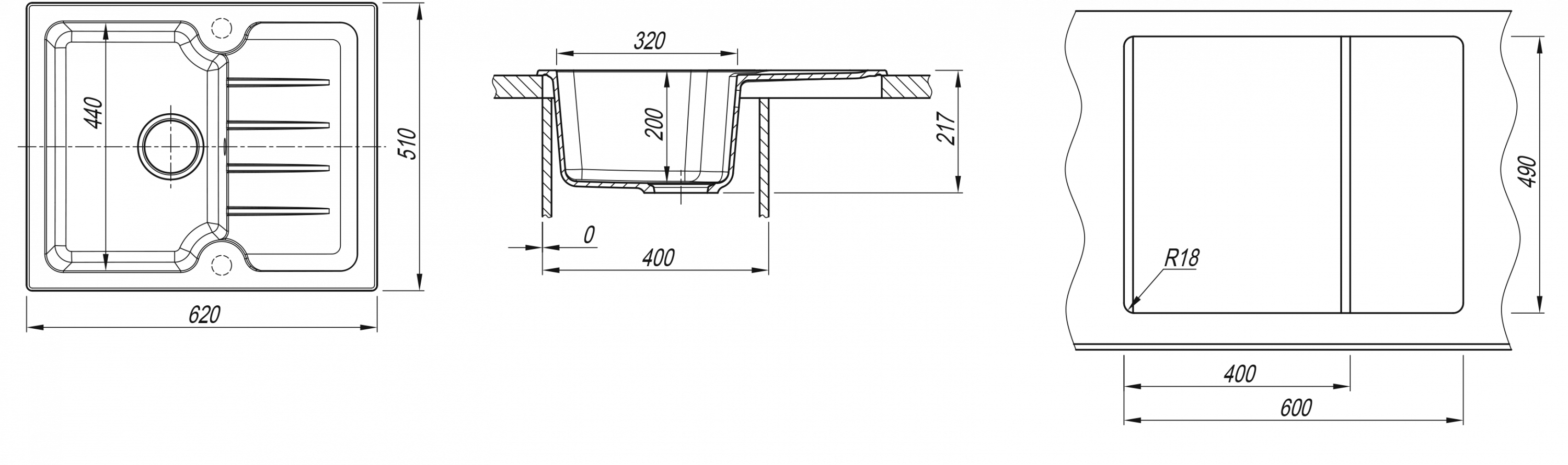 картинка Мойка для кухни Dr. Gans ЛОРА-620 