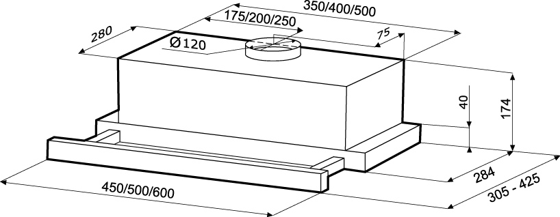 картинка Кухонная вытяжка Krona KAMILLA 500 BROWN 
