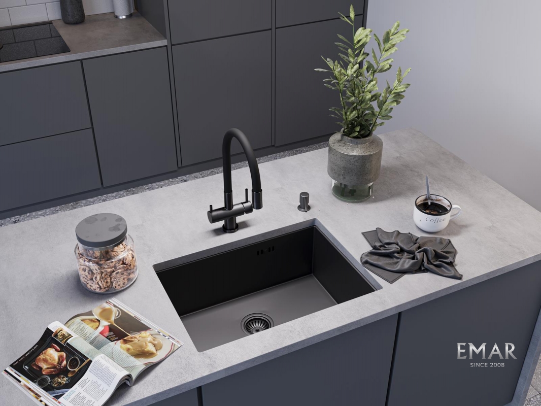 картинка Мойка для кухни Emar EMB-132 PVD Nano Dark 