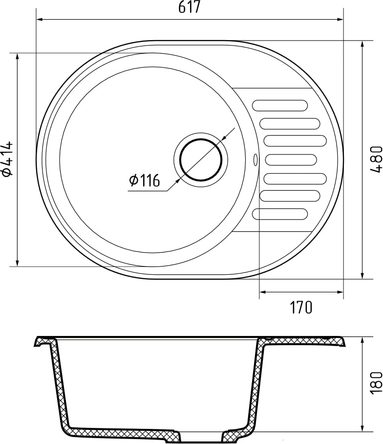 картинка Мойка для кухни Granfest-Quarz GF-Z58 