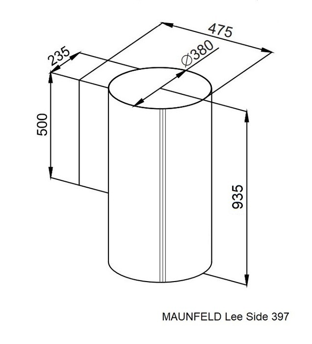 картинка Кухонная вытяжка Maunfeld LEE SIDE 397 черный  картинка Кухонная вытяжка Maunfeld LEE SIDE 397 черный