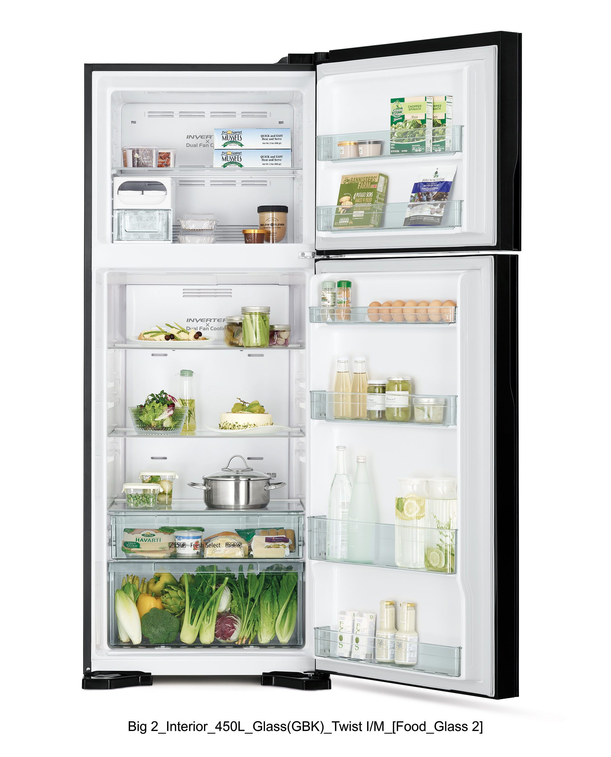 картинка Отдельностоящий холодильник Hitachi HRTN7489DFGBKCS черный 