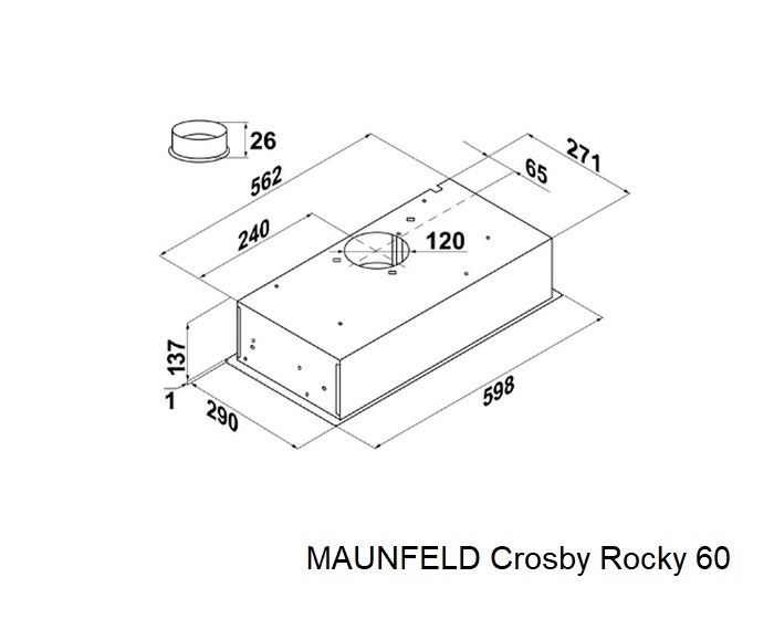 картинка Кухонная вытяжка Maunfeld CROSBY ROCKY 60 GLASS BLACK  картинка Кухонная вытяжка Maunfeld CROSBY ROCKY 60 GLASS BLACK