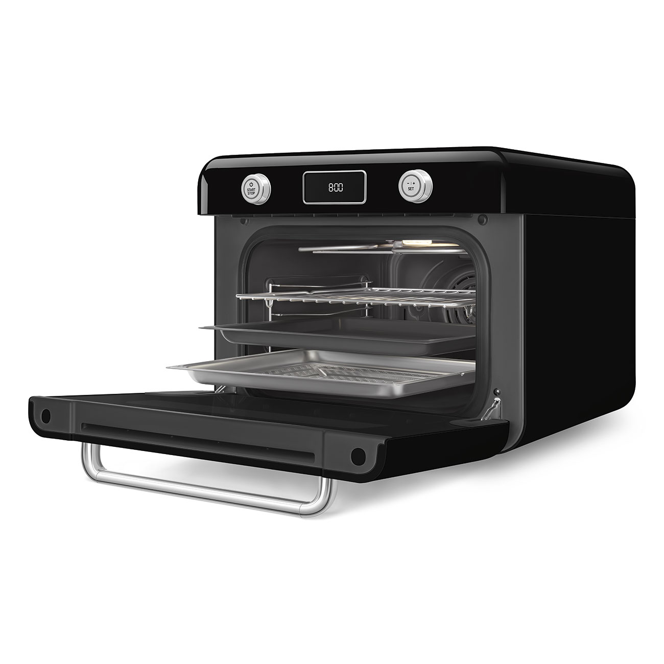 картинка Мини-печь с паром Smeg COF01BLEU чёрный  картинка Мини-печь с паром Smeg COF01BLEU чёрный