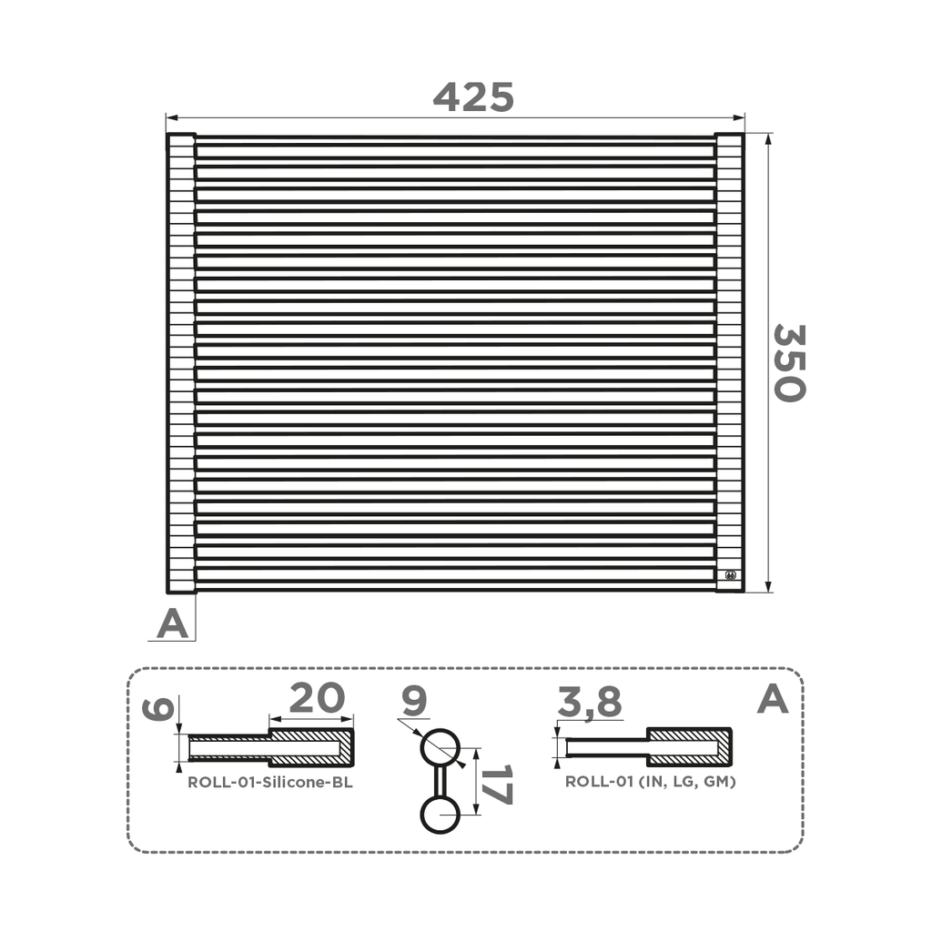 картинка Ролл-мат Omoikiri Roll-01-Silicone-Bl  