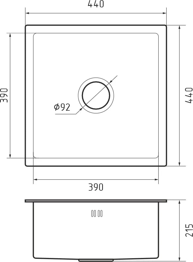 картинка Мойка для кухни Granfest 4444 нержавеющая сталь 