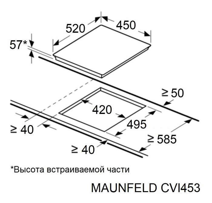 картинка Индукционная варочная панель Maunfeld CVI453BK  картинка Индукционная варочная панель Maunfeld CVI453BK