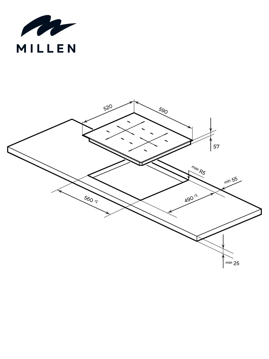 картинка Индукционная варочная панель MILLEN MIH 602 BL 