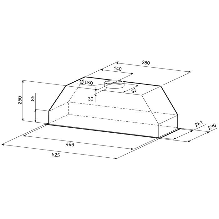 картинка Кухонная вытяжка Krona RUNA 600 INOX PB 