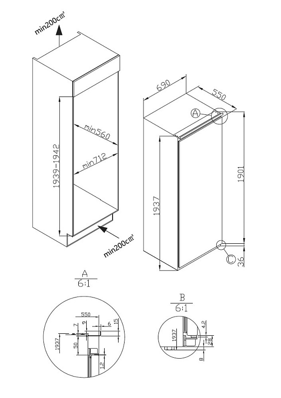 картинка Морозильная камера Korting KSFI 1997 