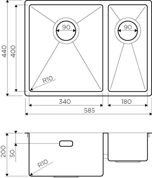 картинка Мойка для кухни Omoikiri TAKI-58-2 
