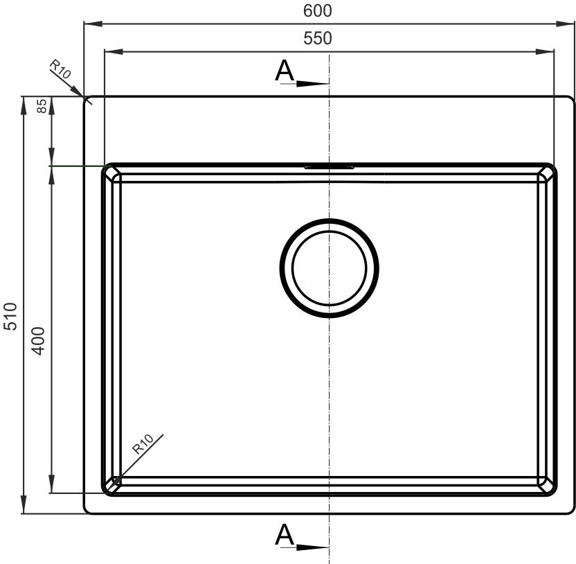 картинка Мойка для кухни Florentina ЛОГИКА-НМ 600 