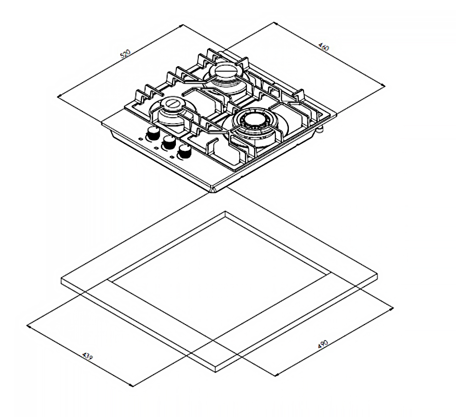 картинка Газовая варочная панель Weissgauff HG 453 BGV 