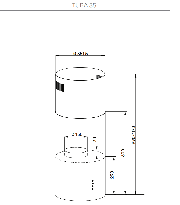 картинка Кухонная вытяжка Kuppersberg TUBA 35 X 