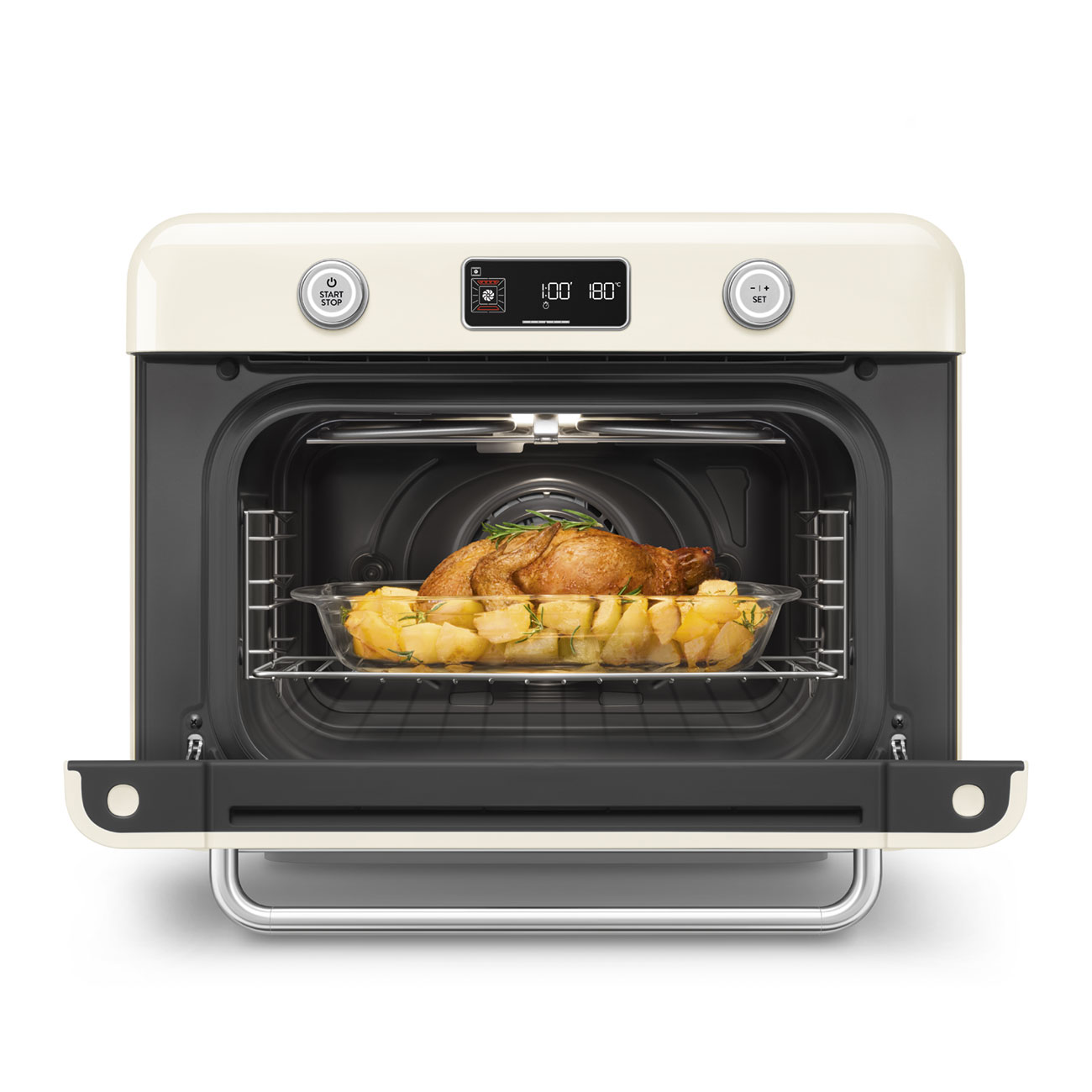 картинка Мини-печь с паром Smeg COF01CREU кремовый 