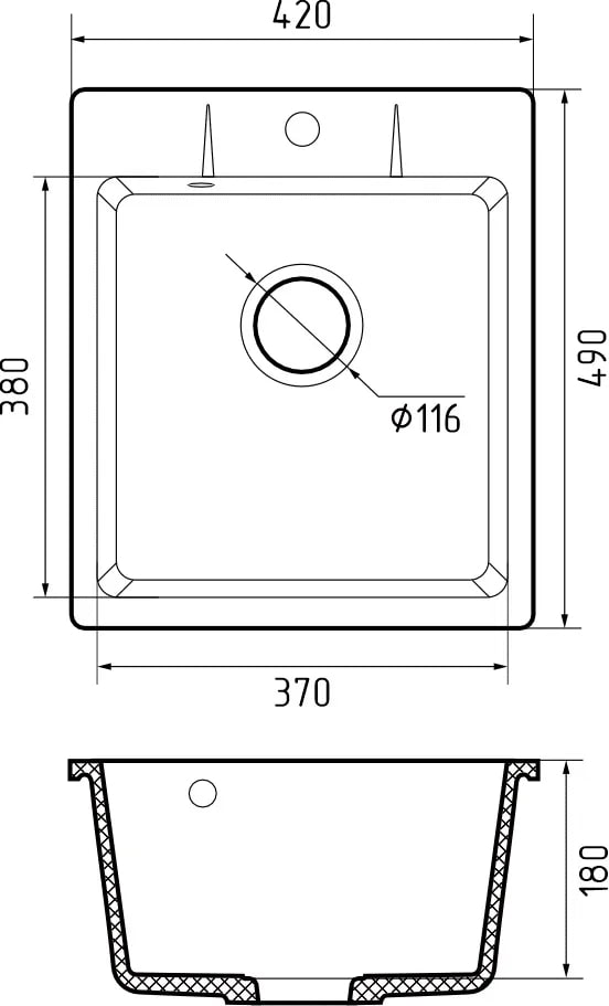 картинка Кухонная мойка Granfest URBAN 242 