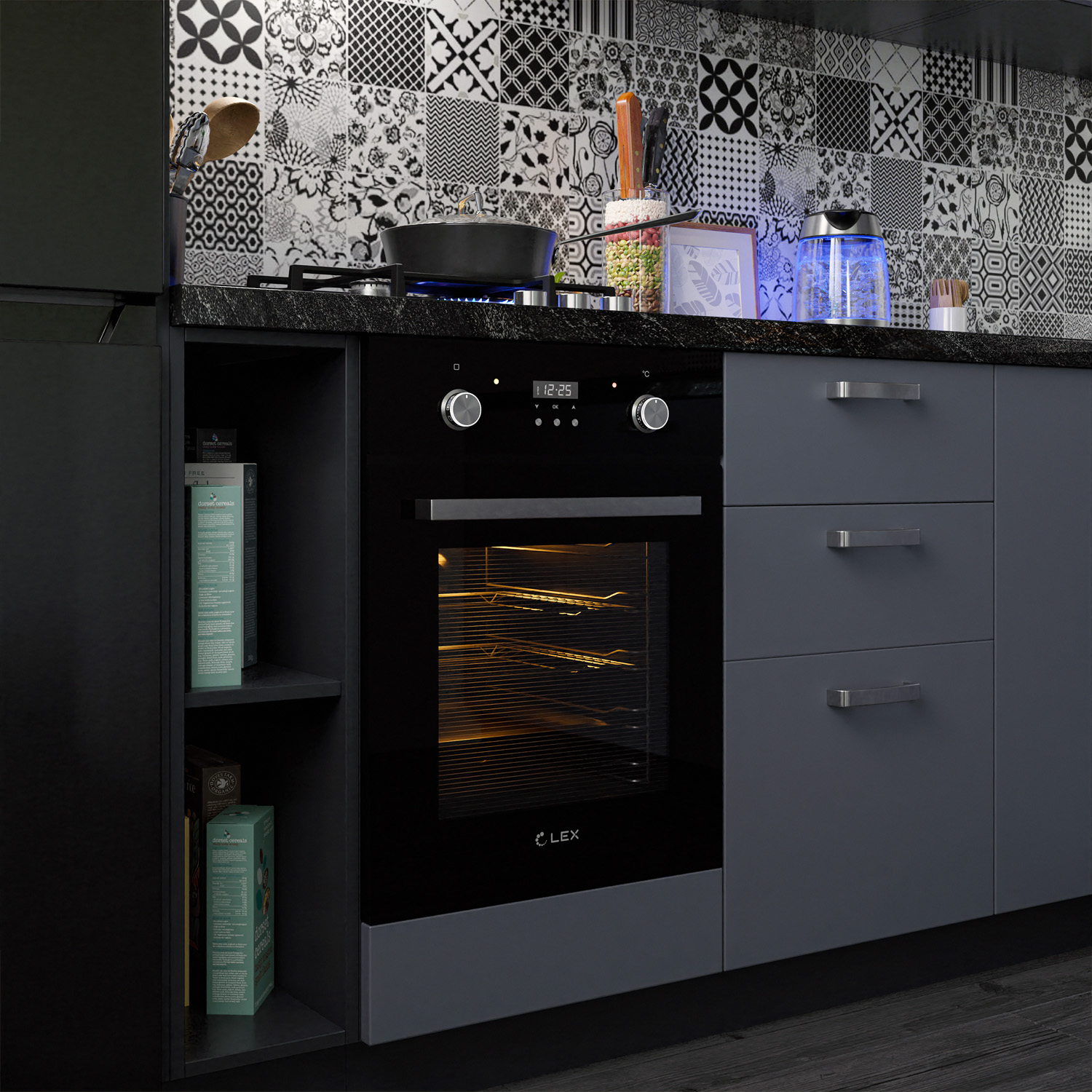 картинка Электрический духовой шкаф Lex EDP 4571 BL 