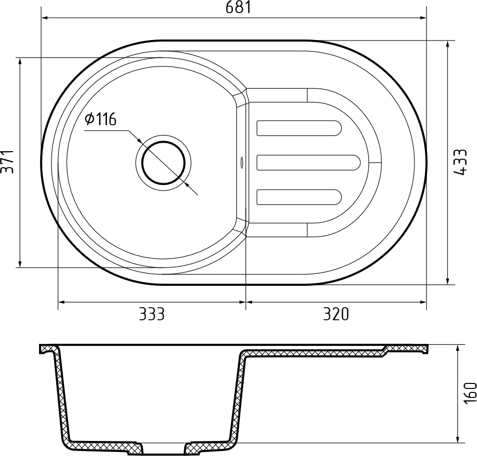картинка Мойка для кухни Granfest-Smart SM685L  картинка Мойка для кухни Granfest-Smart SM685L