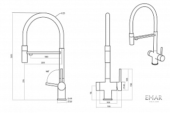 картинка Смеситель Emar ЕС - 7024WHT PVD Golden 