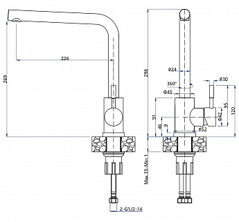 картинка Смеситель Granfest Urban GF-Z-5411 