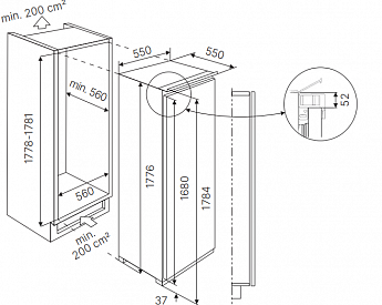 картинка Встраиваемый холодильник Kuppersbusch FK 8550.0I 
