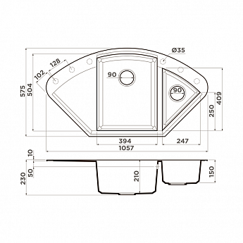 картинка Мойка для кухни Omoikiri SAKAIME-105C 