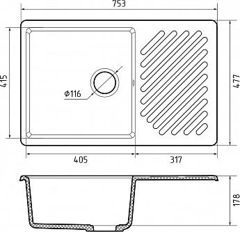 картинка Мойка для кухни Granfest-Quarz GF-ZL-52 