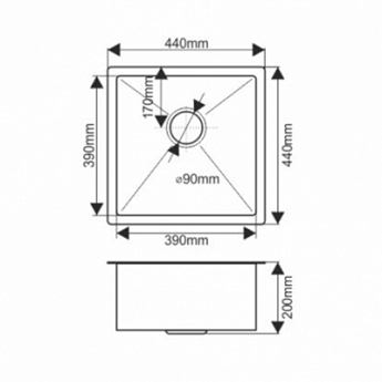картинка Мойка для кухни Melana H4444 PROFLINE сатин 