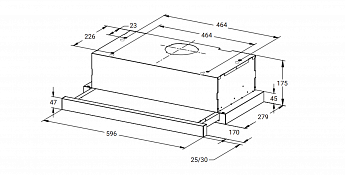 картинка Кухонная вытяжка встраиваемая Weissgauff TEL 600 TC WH 