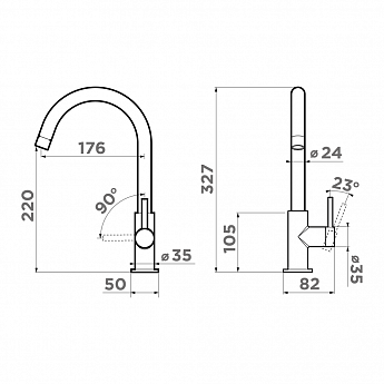 картинка Смеситель Omoikiri SHINAGAWA SLIM эспрессо (ES) 