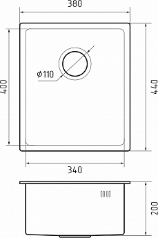 картинка Мойка для кухни Rivelato Rinox 3844 UN 