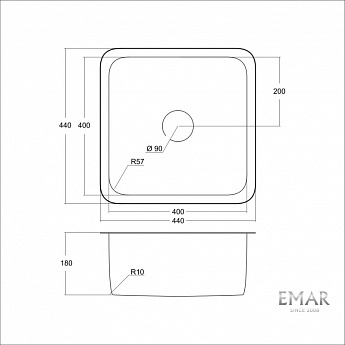 картинка Мойка для кухни Emar EMB-127А PVD Nano Coppery 