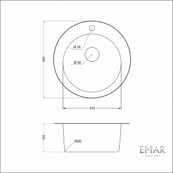 картинка Мойка Emar Steel ЕМ-490 DECOR  картинка Мойка Emar Steel ЕМ-490 DECOR