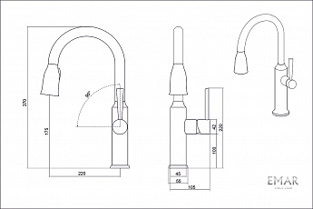 картинка Смеситель Emar ЕСВ 7011 