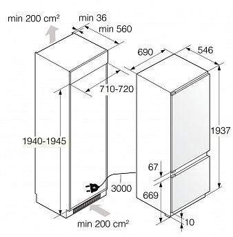 картинка Встраиваемый холодильник Asko RBC597SND1 
