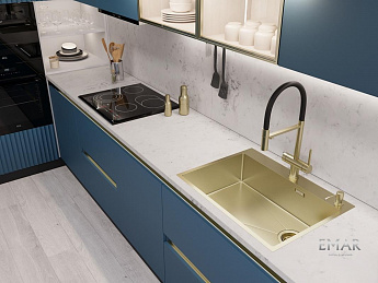 картинка Кухонная мойка Emar EMB-660(TOP) PVD Matt Gold 